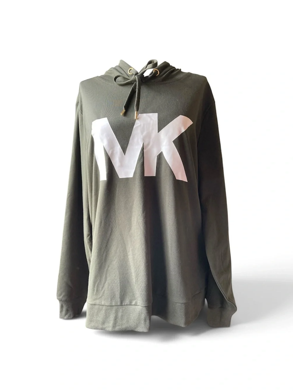 NWT Michael Kors Long Sleeve Hoodie Sz Large Olive Green